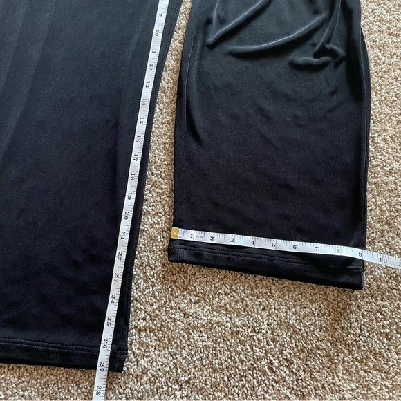 Citiknits Slinky Wide Leg Pull On Pants Women’s M Black Vintage Elastic Waist - Picture 11 of 12